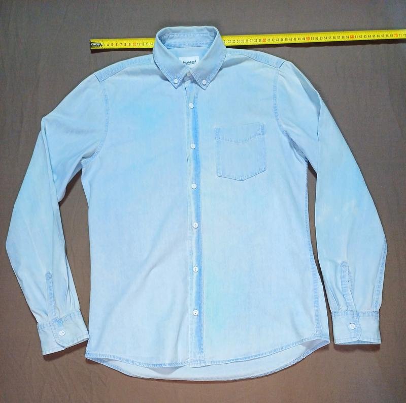 Uomo Pull&Bear Camicia Turchese Cotone 38 / M / 46