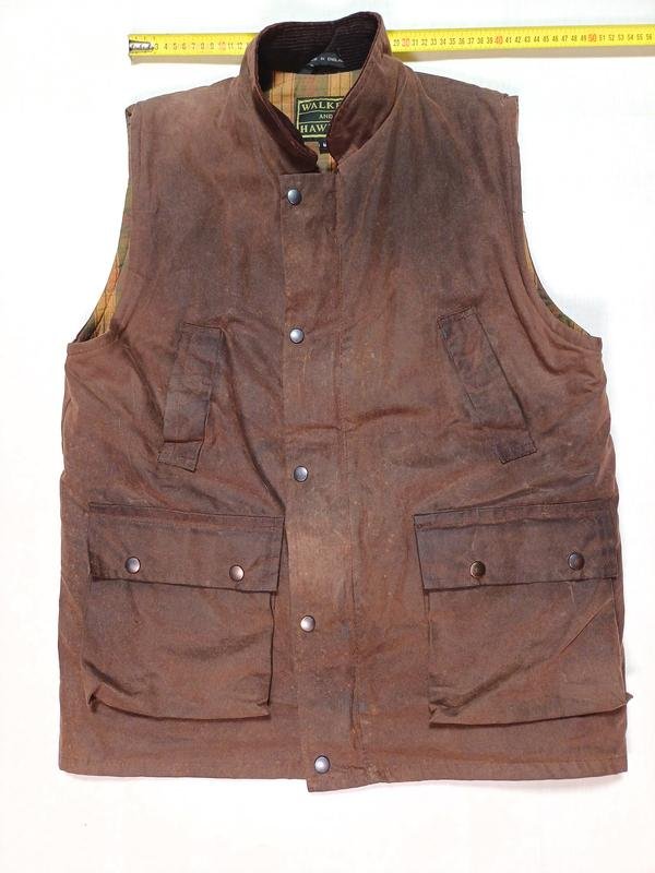 Мужской R-Walker Жилетка Коричневая Вощеный Хлопок