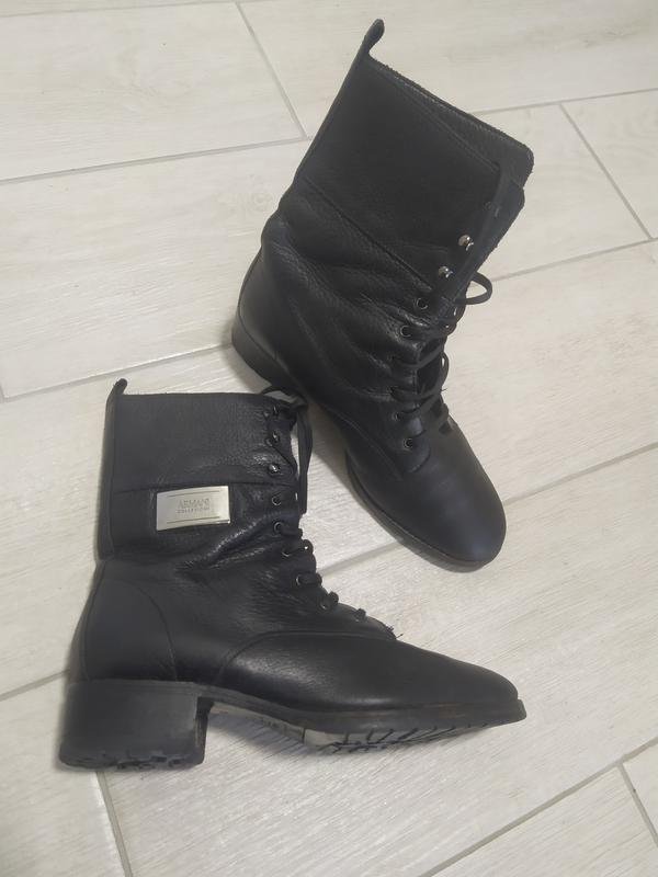 Femme Armani Collezioni Bottes Noires Cuir 37.5