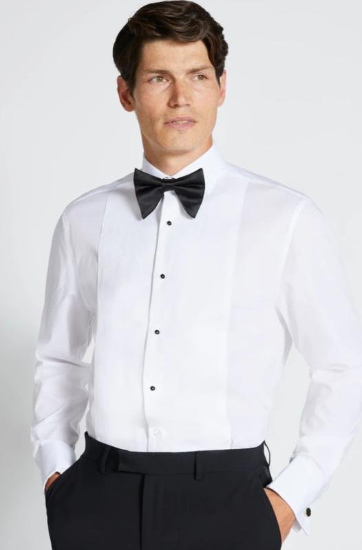 Uomo Moss Bross Camicia Bianca Cotone 44 / XXL /