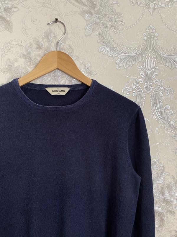 Homme Gran Sasso Pull Bleu Marine Laine 36 / S /