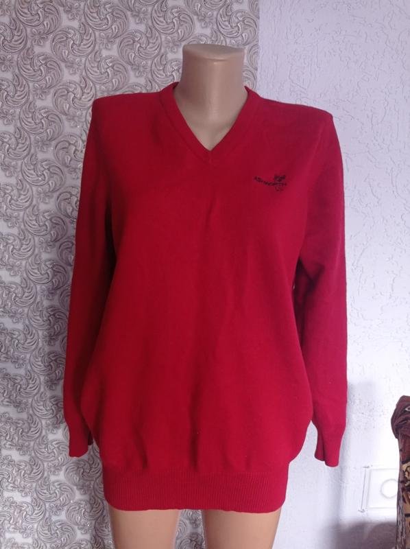 Uomo Ash Worth Maglione Rosso Lana 40 /L / 48