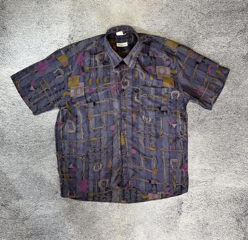 Мужской Christian Dior Рубашка Фиолетовый Шелк 44