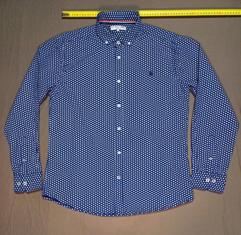 Мужской U.S. Polo Assn Рубашка Тёмно-синий Хлопок