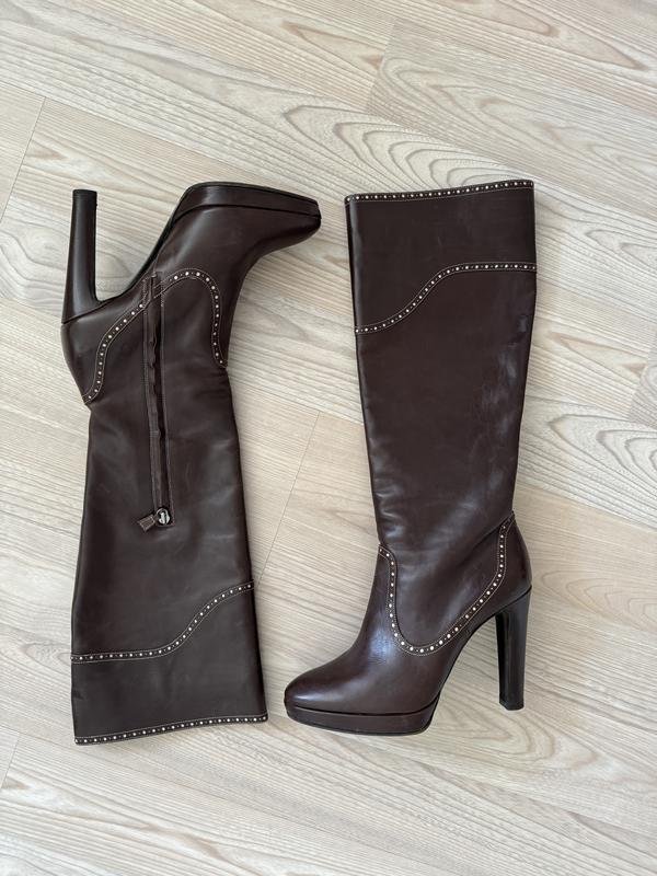 Женские Alberta Ferretti Сапоги Коричневый Кожа 39