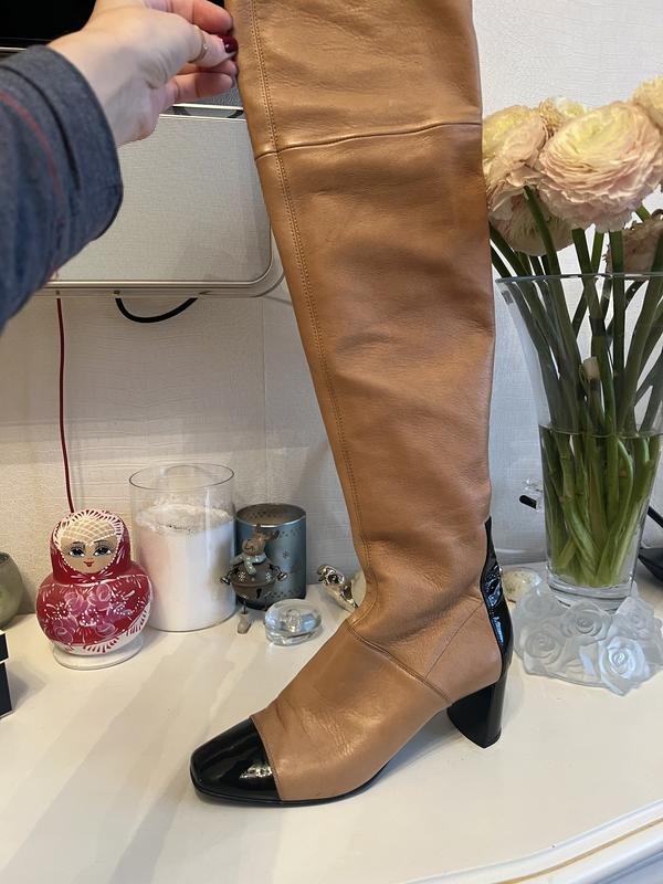 Damen Casadei Overknee Schwarz Leder 38