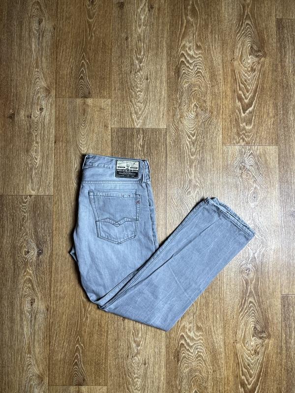 Uomo Replay Jeans Grigio Denim 34 / L / 50