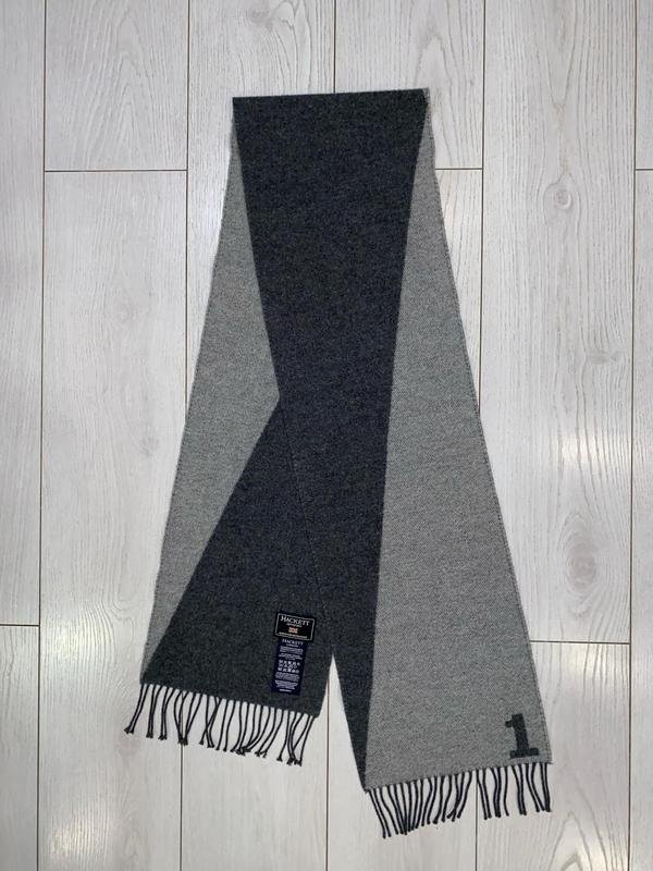 Homme Hackett Écharpe Grise Cachemire 180x25 cm