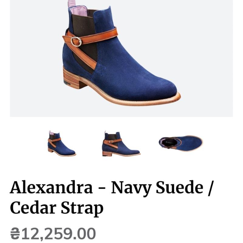 Women Barker Boots Navy Suede 39