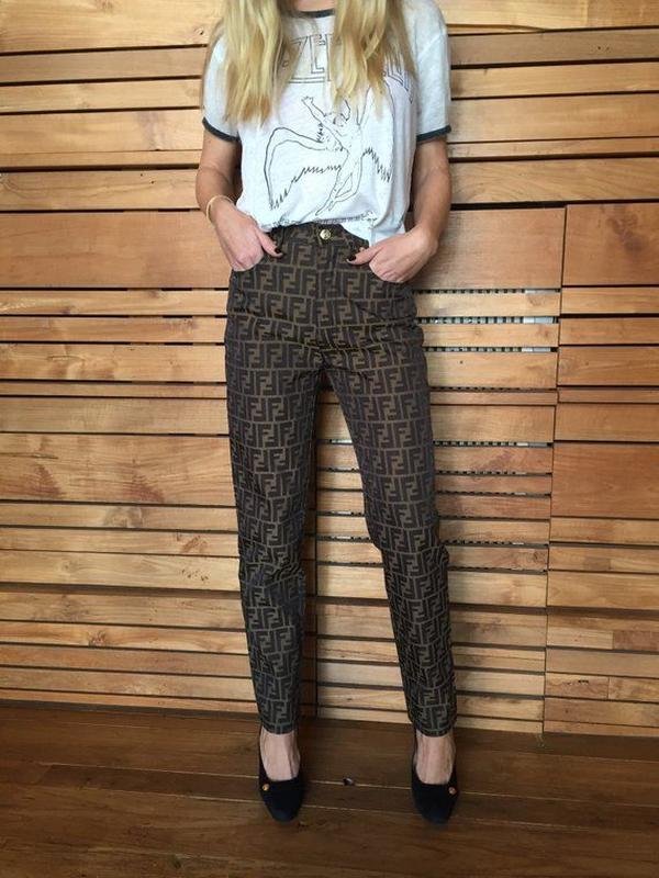 Femme Reclaimed Vintage Pantalons Marron Viscose