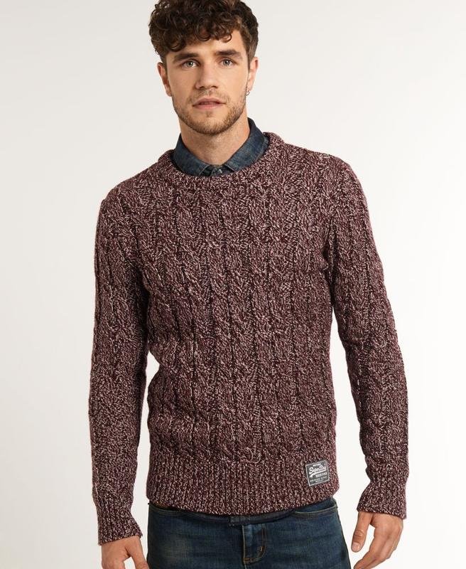 Мужской Superdry Свитер Фиолетовый Акрил 38 / M /