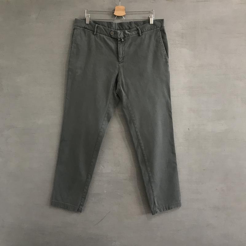 Men Isaia Napoli Trousers Grey Cotton 40 / XXL /