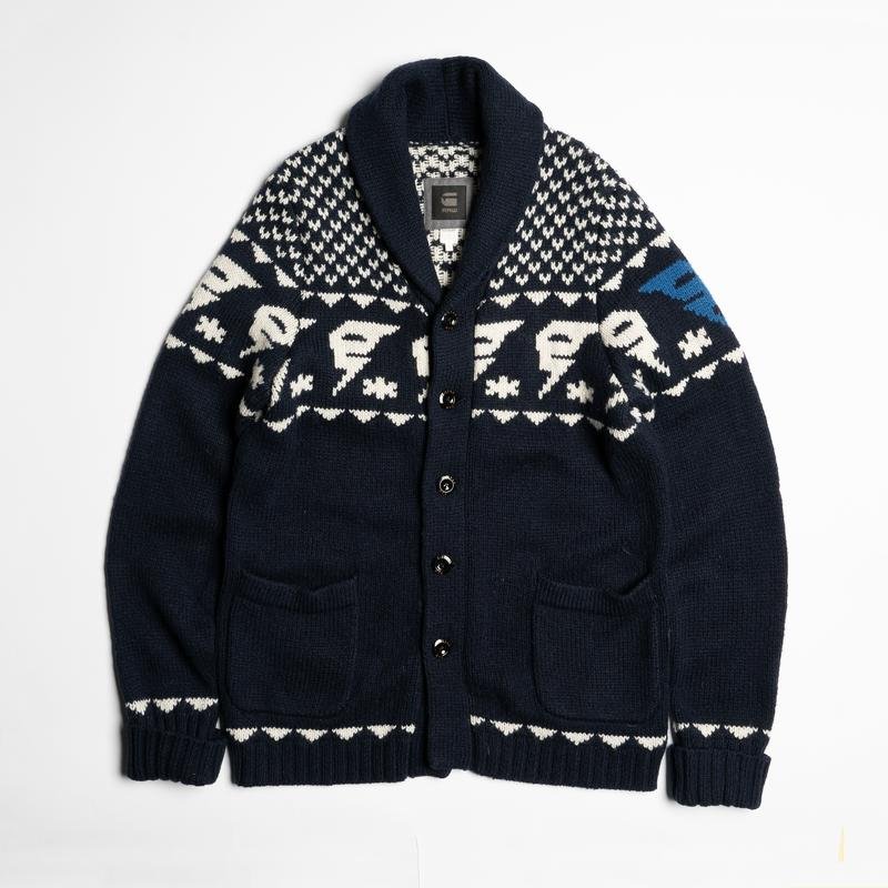 Homme G-Star Raw Pull Bleu Marine Tricot 40 /L /