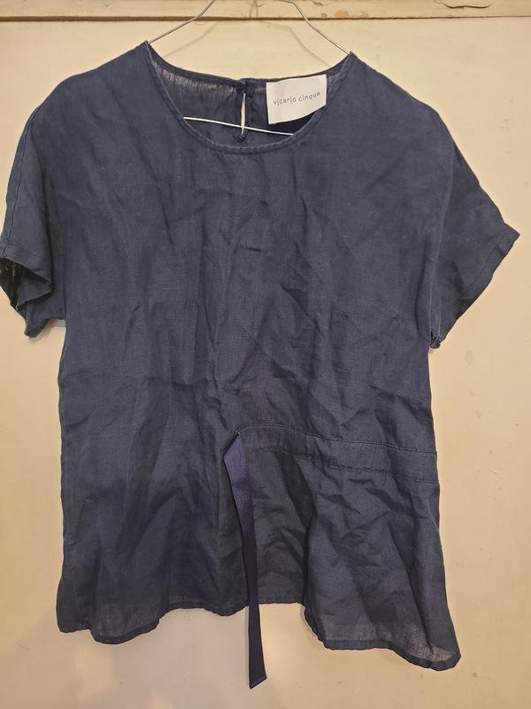 Женская Vicario Cinque Блузка Синий Лен 36 / S /