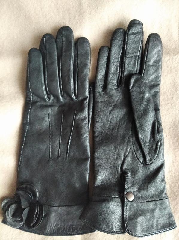 Women Anne Klein Gloves Black Leather 7