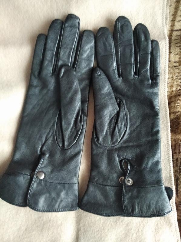 Women Anne Klein Gloves Black Leather 7