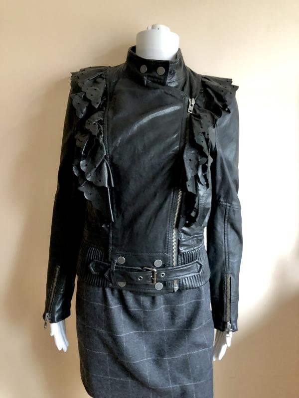 Damen Valentino Jacke Schwarz Leder S