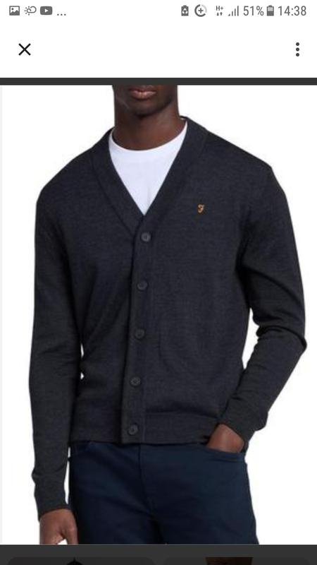 Herren Farah Pullover Schwarz Acryl 40 /L / 48