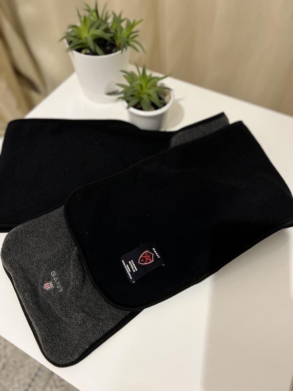 Écharpe Gant Noir Gris Polaire