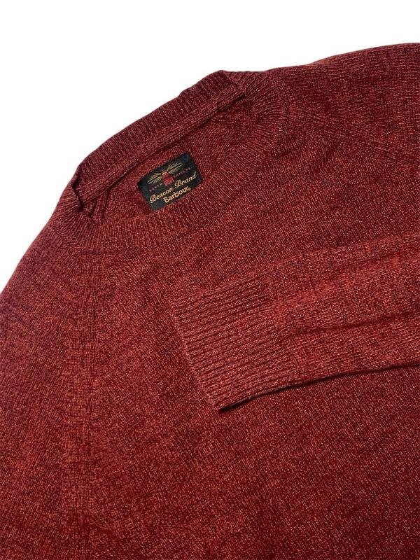 Men Barbour Sweater Burgundy Wool 38 / M / 46