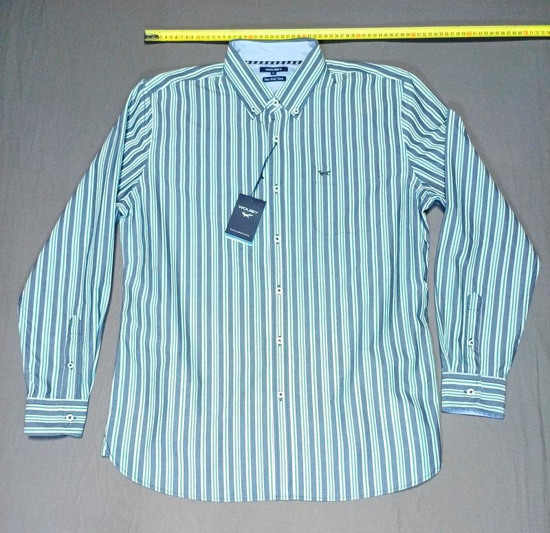 Мужской Wolsey Рубашка Серый Хлопок 40 /L / 48