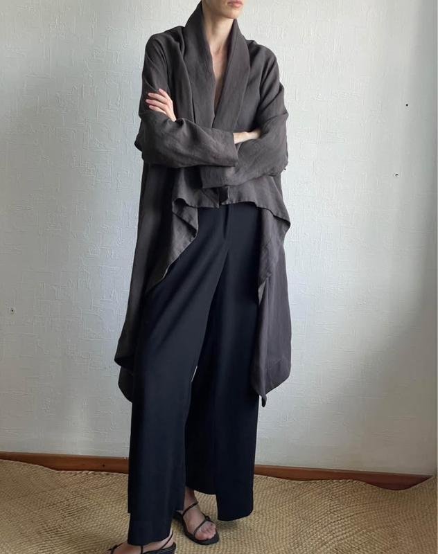 Женский Yohji Yamamoto Свитер Хаки Лен M