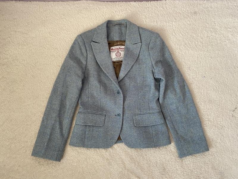 Donna Harris Tweed Blazer Grigio Lana 36 / S / 44