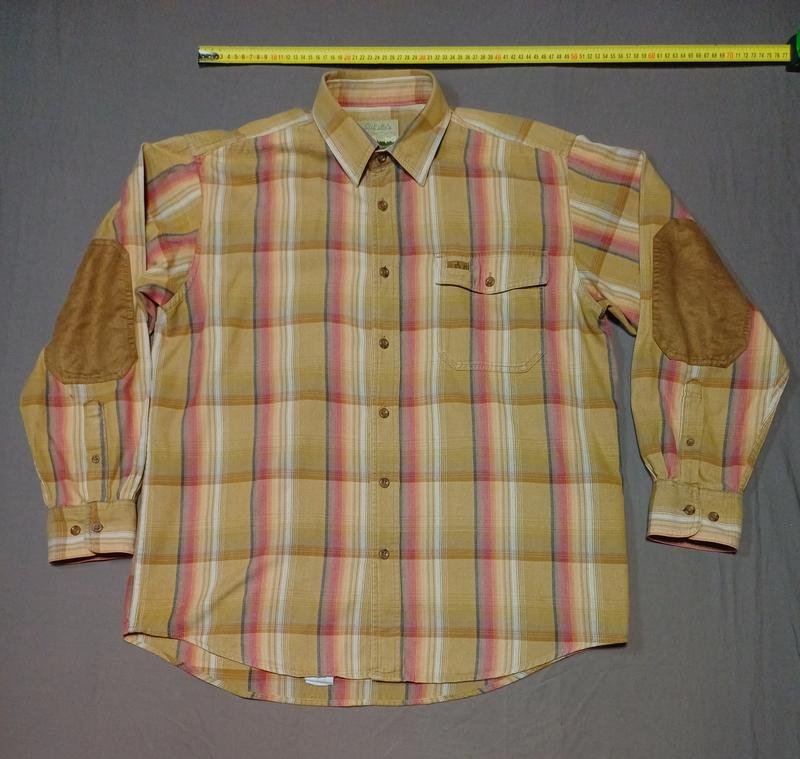 Men Cabelas Shirt Beige Cotton 40 /L / 48
