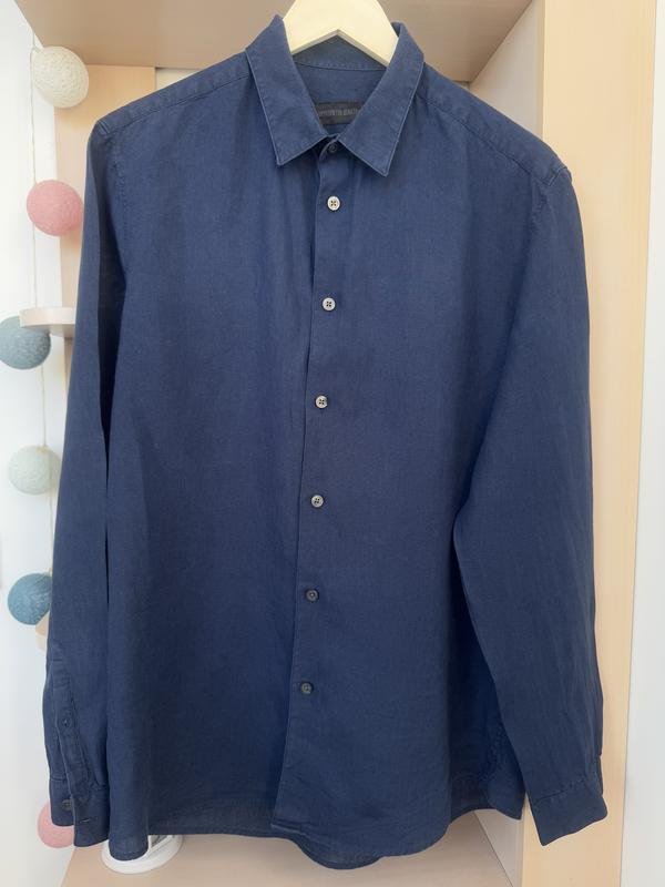 Men DRYKORN Shirt Navy Linen M