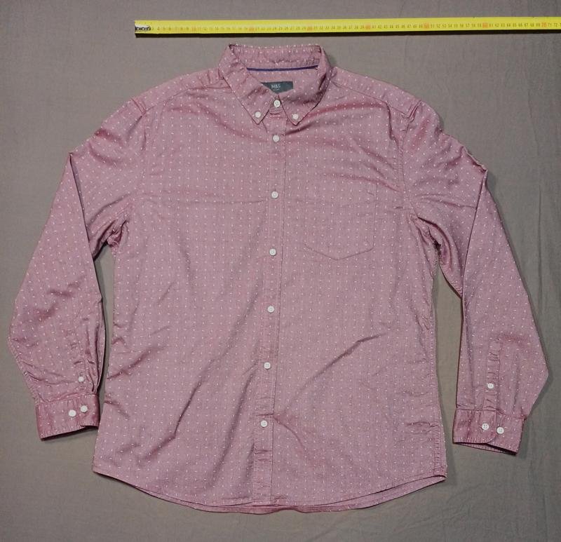 Herren M&S Hemd Rosa Baumwolle 40 /L / 48