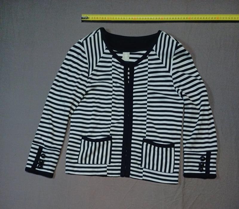 Damen Strickjacke Gestreift Schwarz 36 / S / 44