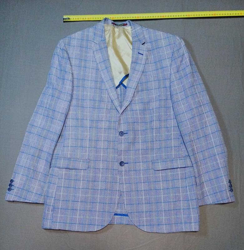 Men Blazer Silver Wool & Linen 50