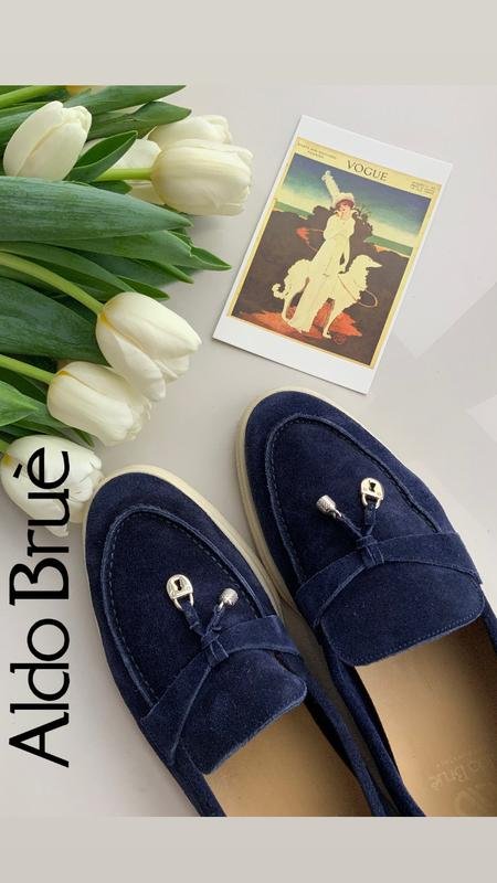 Women Loro Piana Loafers Navy 40