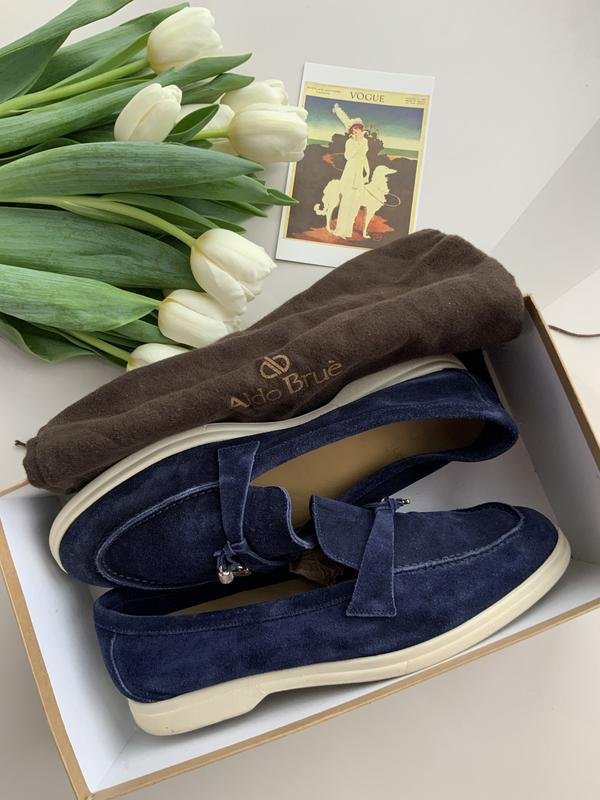 Women Loro Piana Loafers Navy 40