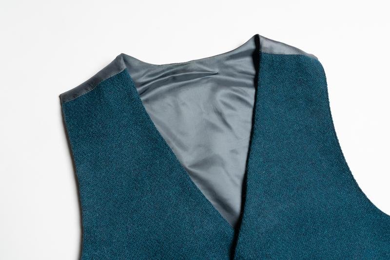 Uomo Harris Tweed Gilet Blu Navy Lana L