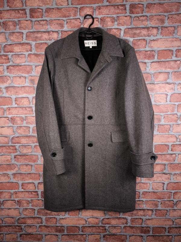 Homme Reiss Manteau Gris Laine 40 /L / 48