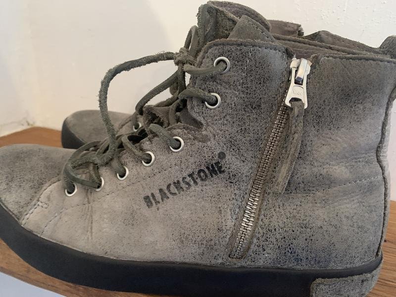 Damen Blackstone Stiefel Grau Leder 40