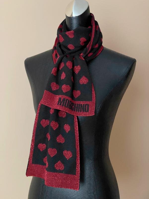 Moschino Jeans Scarf Burgundy Acrylic