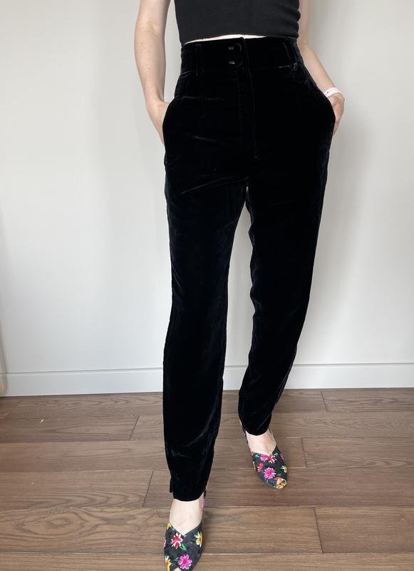 Donna Jil Sander Pantaloni Nero Velluto 34 / XS /