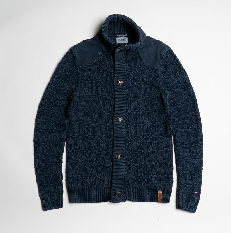 Uomo Tommy Hilfiger Maglione Blu Navy Cotone 36 /