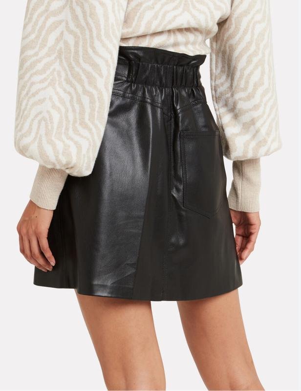 Women Nanushka Skirt Black Vegan Leather 38