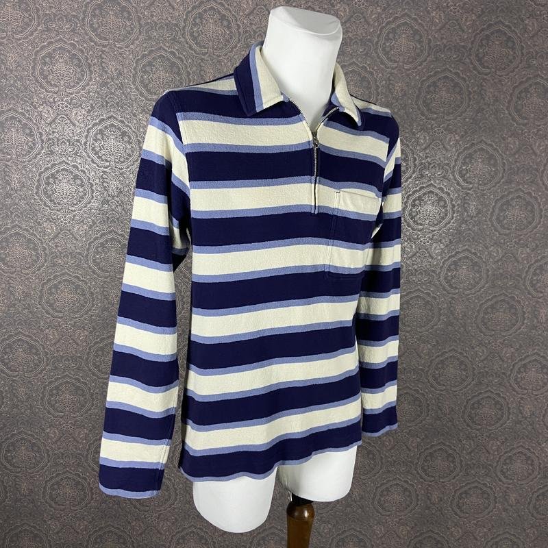 Herren ARKET Zip-Pullover Marineblau Baumwolle 36