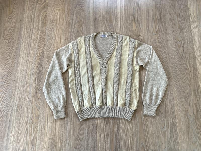 Uomo Gianfranco Ferre Maglione Beige Pelle Suede