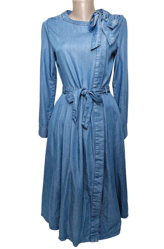 Donna Laura Ashley Abito Blu Cotone 32