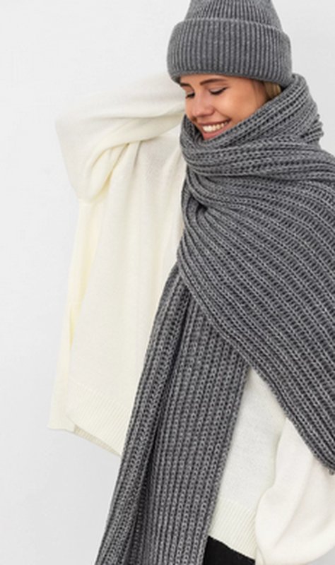 Unisex DRYKORN Scarf Grey Wool