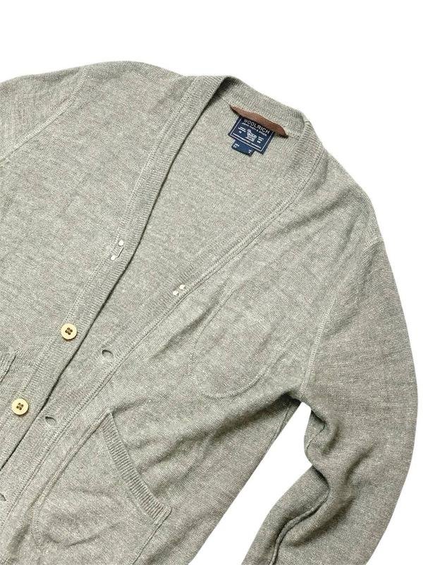 Uomo Woolrich Maglione Grigio Lino Lana 36