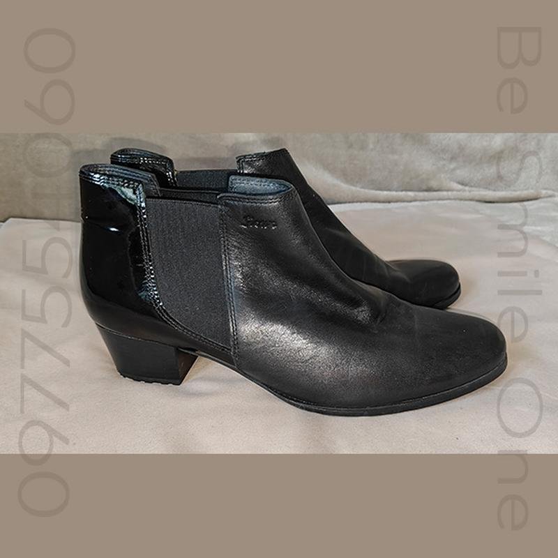 Women Sioux Ankle Boots Black Leather 41.5