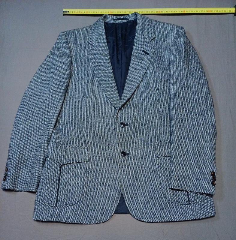 Men Blazer Black Wool 38 / M / 46