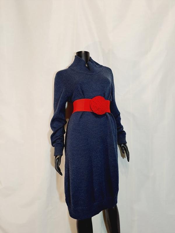 Femme Gran Sasso Robe Bleu Marine Laine 38 / M /