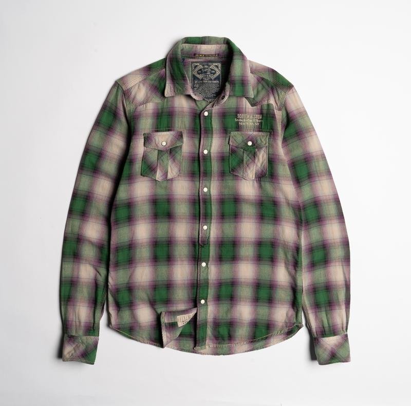 Мужской Scotch&Soda Рубашка Зелёный Хлопок 36 / S